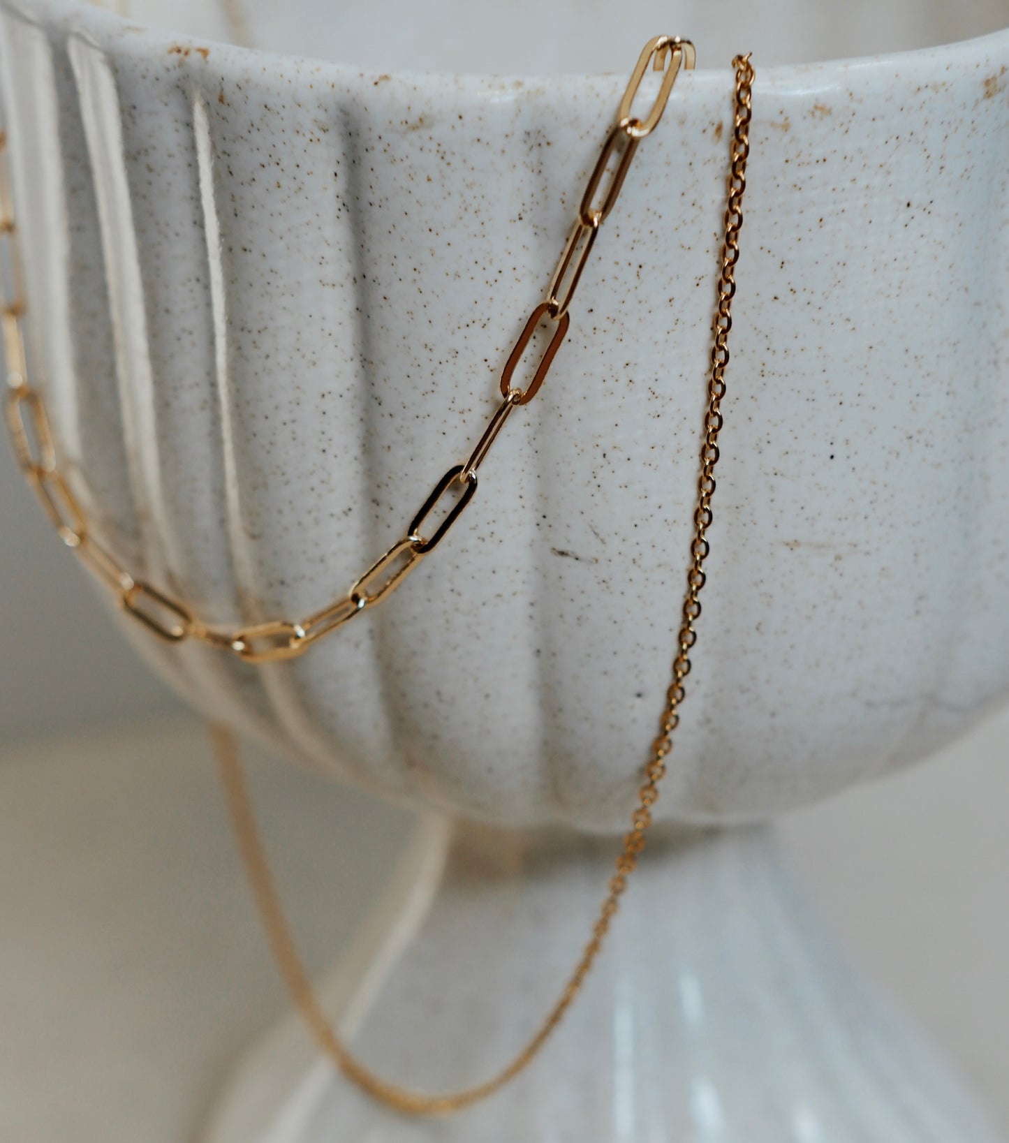 Minimalist 18K Gold-Plated Paperclip Chain Necklace