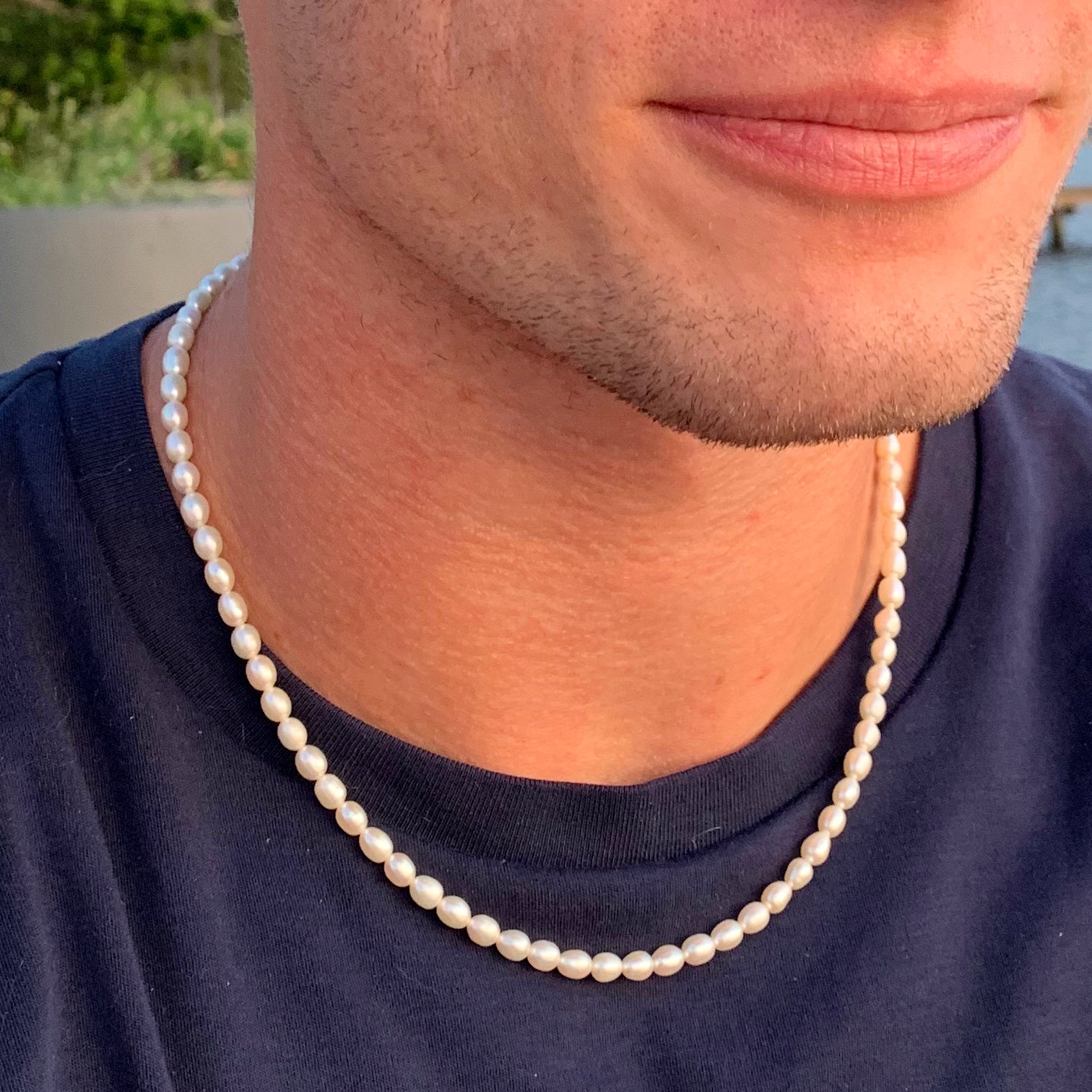 Unisex Men's White Pearl Necklace - Makoa– ke aloha jewelry